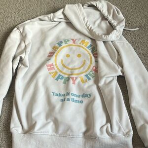White hoodie with cute graphic